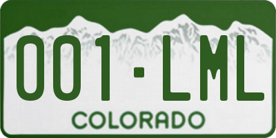 CO license plate 001LML