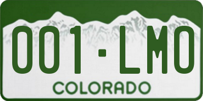 CO license plate 001LMO