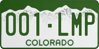 CO license plate 001LMP