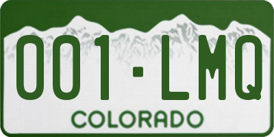 CO license plate 001LMQ