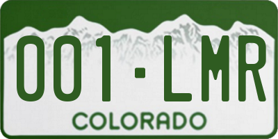 CO license plate 001LMR