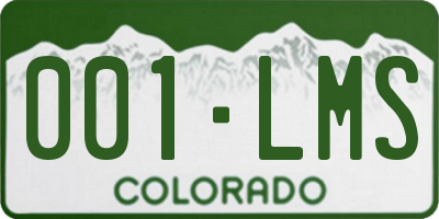 CO license plate 001LMS