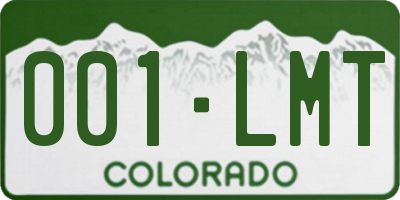 CO license plate 001LMT