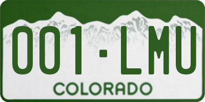 CO license plate 001LMU