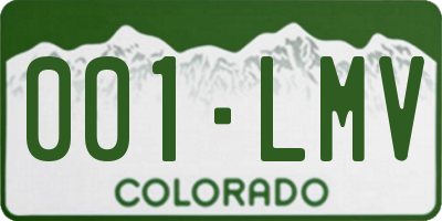 CO license plate 001LMV