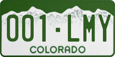 CO license plate 001LMY