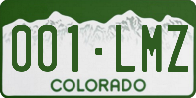 CO license plate 001LMZ