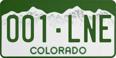 CO license plate 001LNE