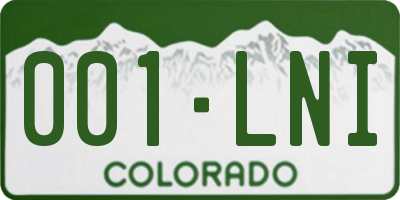 CO license plate 001LNI