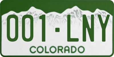 CO license plate 001LNY