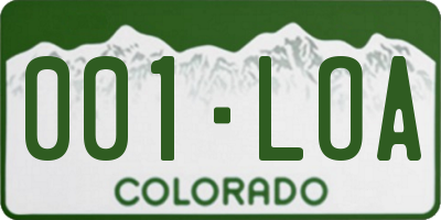 CO license plate 001LOA