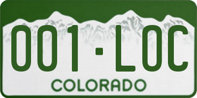 CO license plate 001LOC