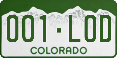 CO license plate 001LOD