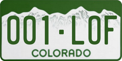 CO license plate 001LOF