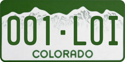 CO license plate 001LOI