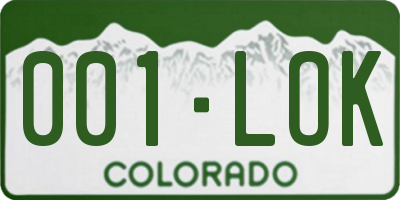 CO license plate 001LOK