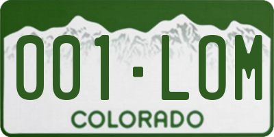 CO license plate 001LOM