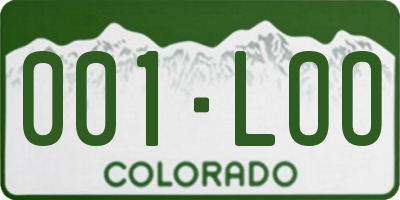 CO license plate 001LOO