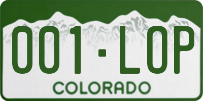 CO license plate 001LOP