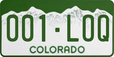 CO license plate 001LOQ