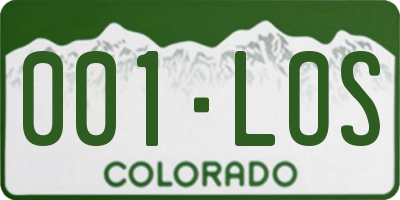 CO license plate 001LOS