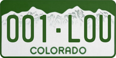 CO license plate 001LOU