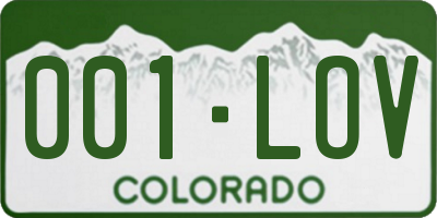 CO license plate 001LOV