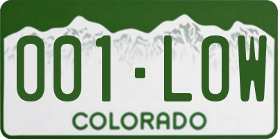 CO license plate 001LOW