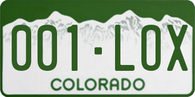 CO license plate 001LOX