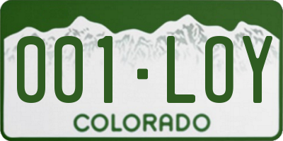 CO license plate 001LOY