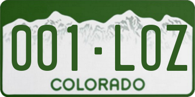 CO license plate 001LOZ