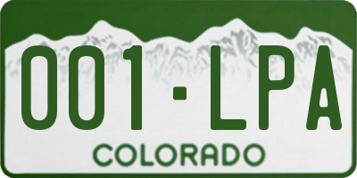 CO license plate 001LPA