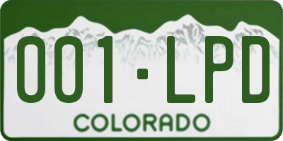 CO license plate 001LPD