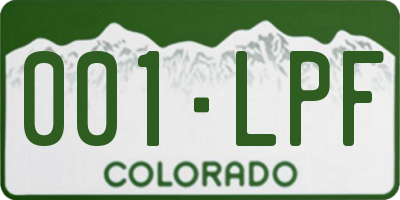 CO license plate 001LPF