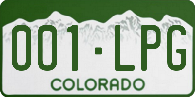 CO license plate 001LPG