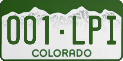 CO license plate 001LPI