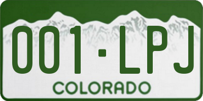 CO license plate 001LPJ