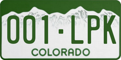 CO license plate 001LPK