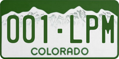 CO license plate 001LPM