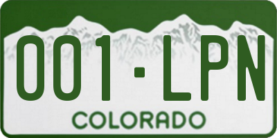 CO license plate 001LPN