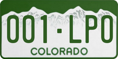 CO license plate 001LPO