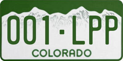 CO license plate 001LPP