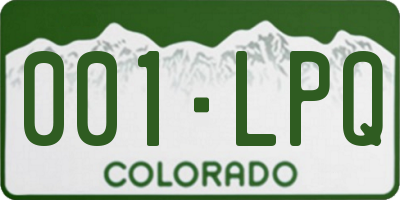 CO license plate 001LPQ