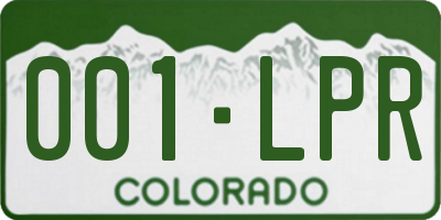 CO license plate 001LPR