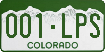 CO license plate 001LPS