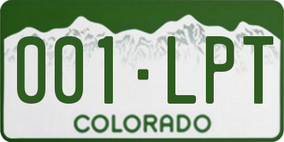 CO license plate 001LPT