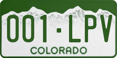 CO license plate 001LPV