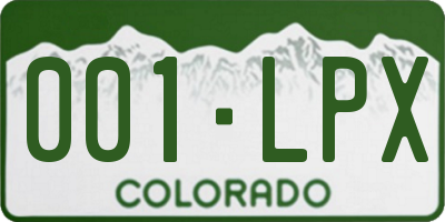 CO license plate 001LPX