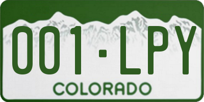 CO license plate 001LPY