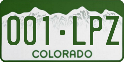 CO license plate 001LPZ